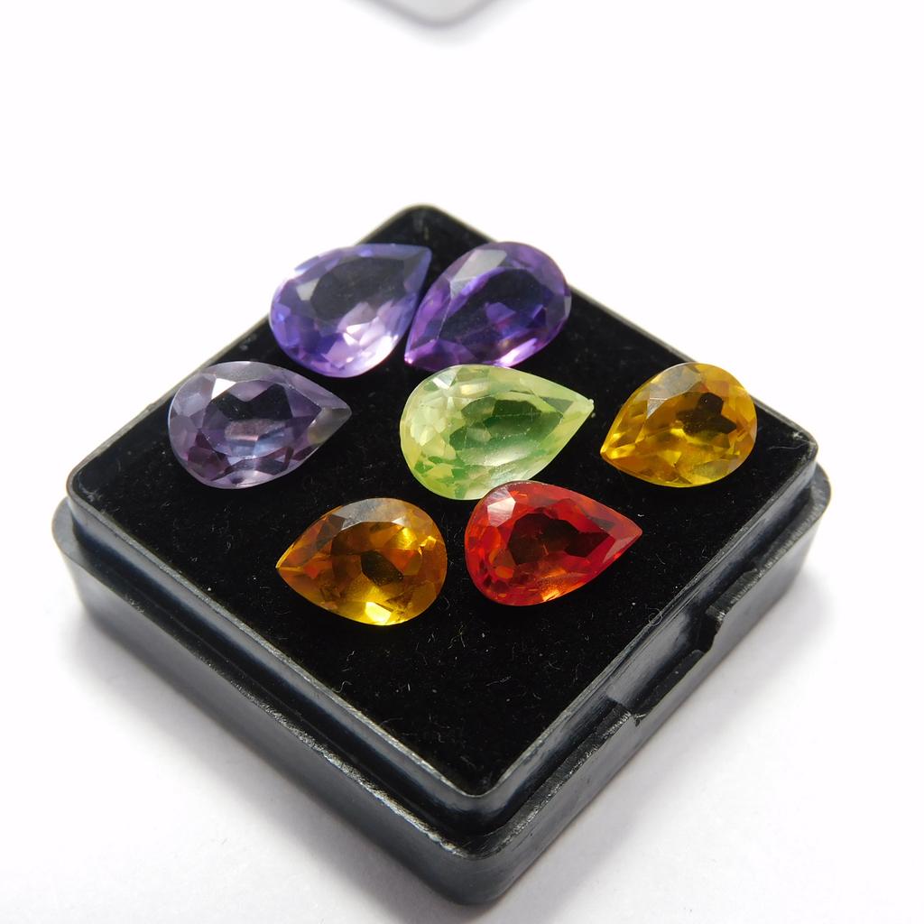 Natural Mixed Color Sapphire Loose Gemstone 10.58 ct Lot Pear Cut September Birthday Birthstone