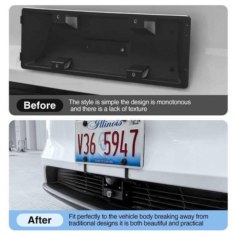 Fit For Tesla Model Y Juniper Model 3 Highland 2025 Diamond Free Front License Plate Holder Adhesive Free License Plate Holder