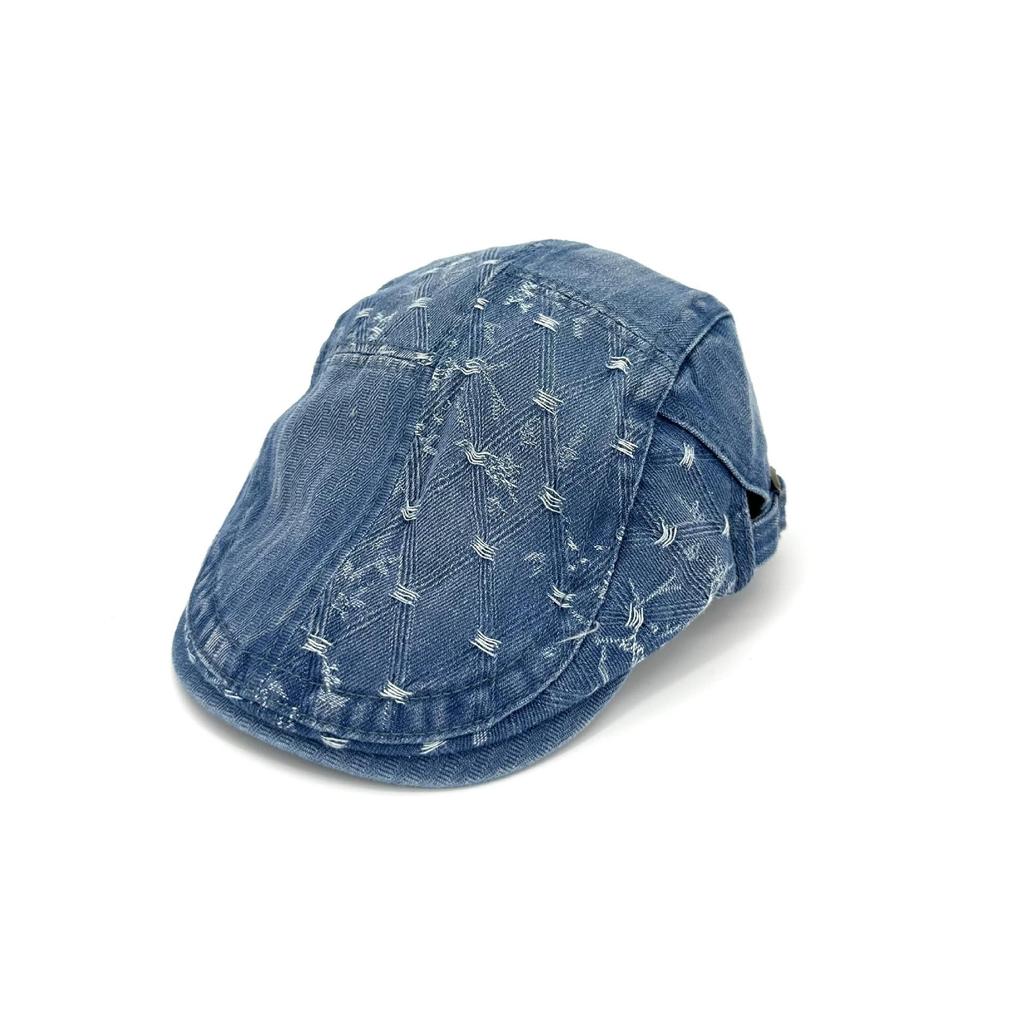 Women's Washable Denim Beret - Spring/Summer British & Japanese Literary Style, Retro Painter's Fashion, Versatile Accessory