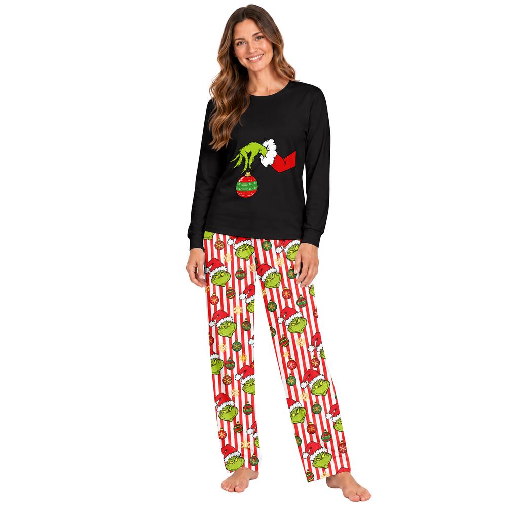 Family Matching Pajama Set, Long Sleeve Top and Pants Loungewear for Parent and Child
