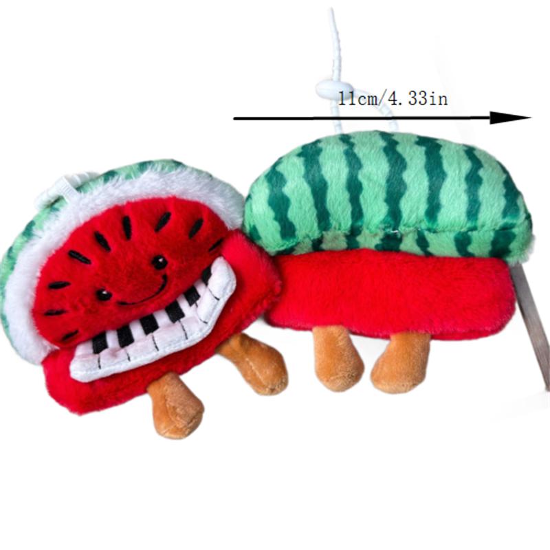 1/2 Pcs Cute Watermelon Piano Plush Toy Dolls Keychain Pendant Bag Hanging Ornament Stuffed Toys Girl Christmas Decor Kids Gifts