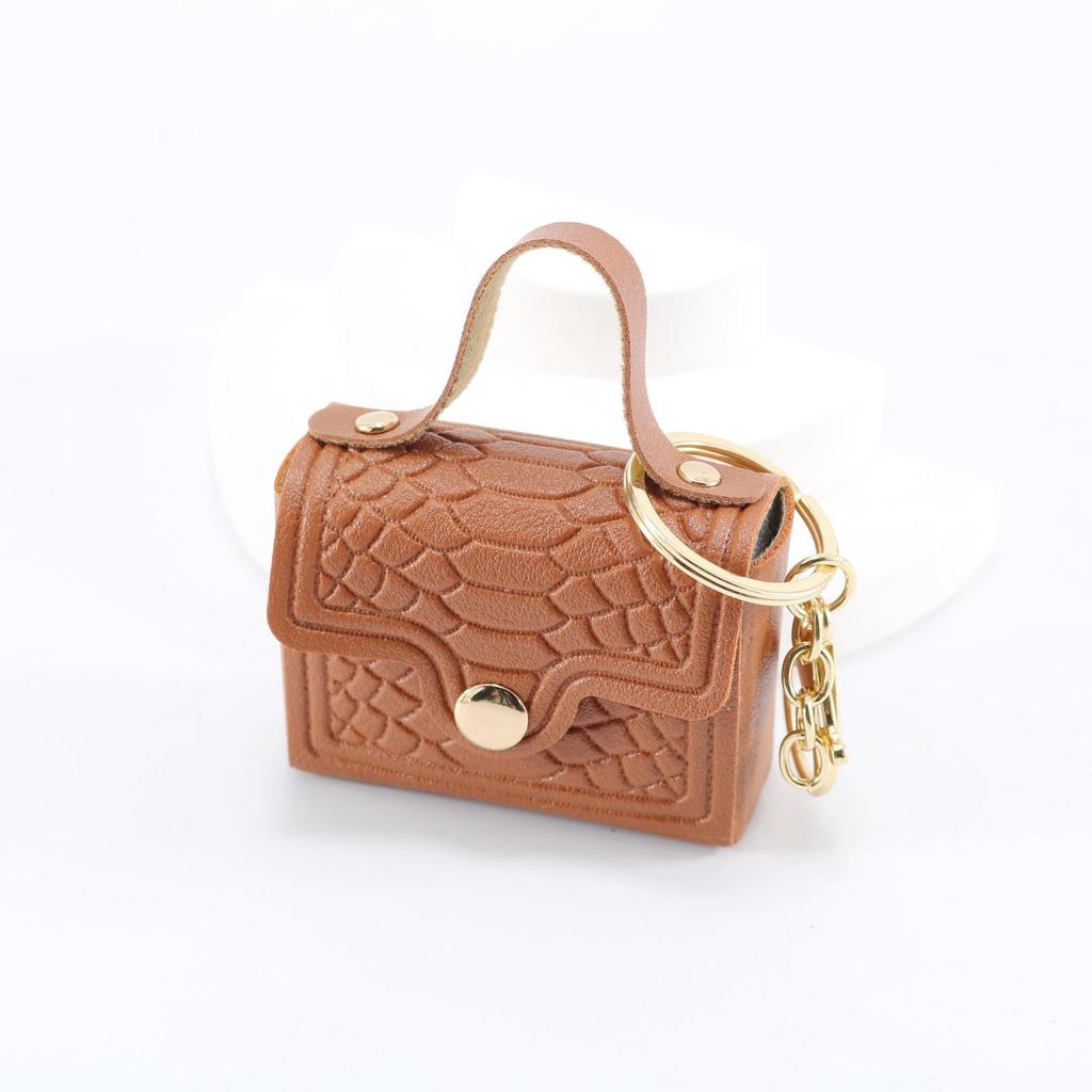 Crocodile Pattern Mini Square Bag Keychain, Coin Purse & Jewelry Accessory. Perfect for Cross-border Streaming or Wedding Gifts.