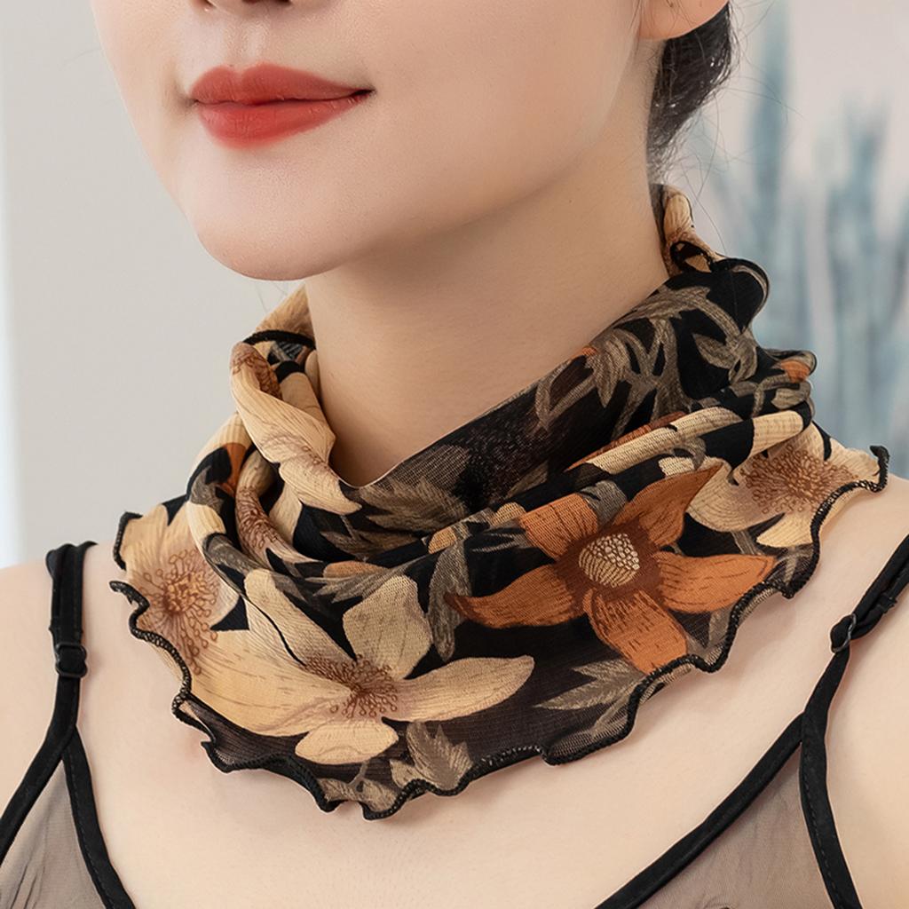 Summer Gauze Scarf Veil Ear Mask Hood Spring Lightweight Muffler Women Decorative Small Silk Scarf Sunscreen Mask