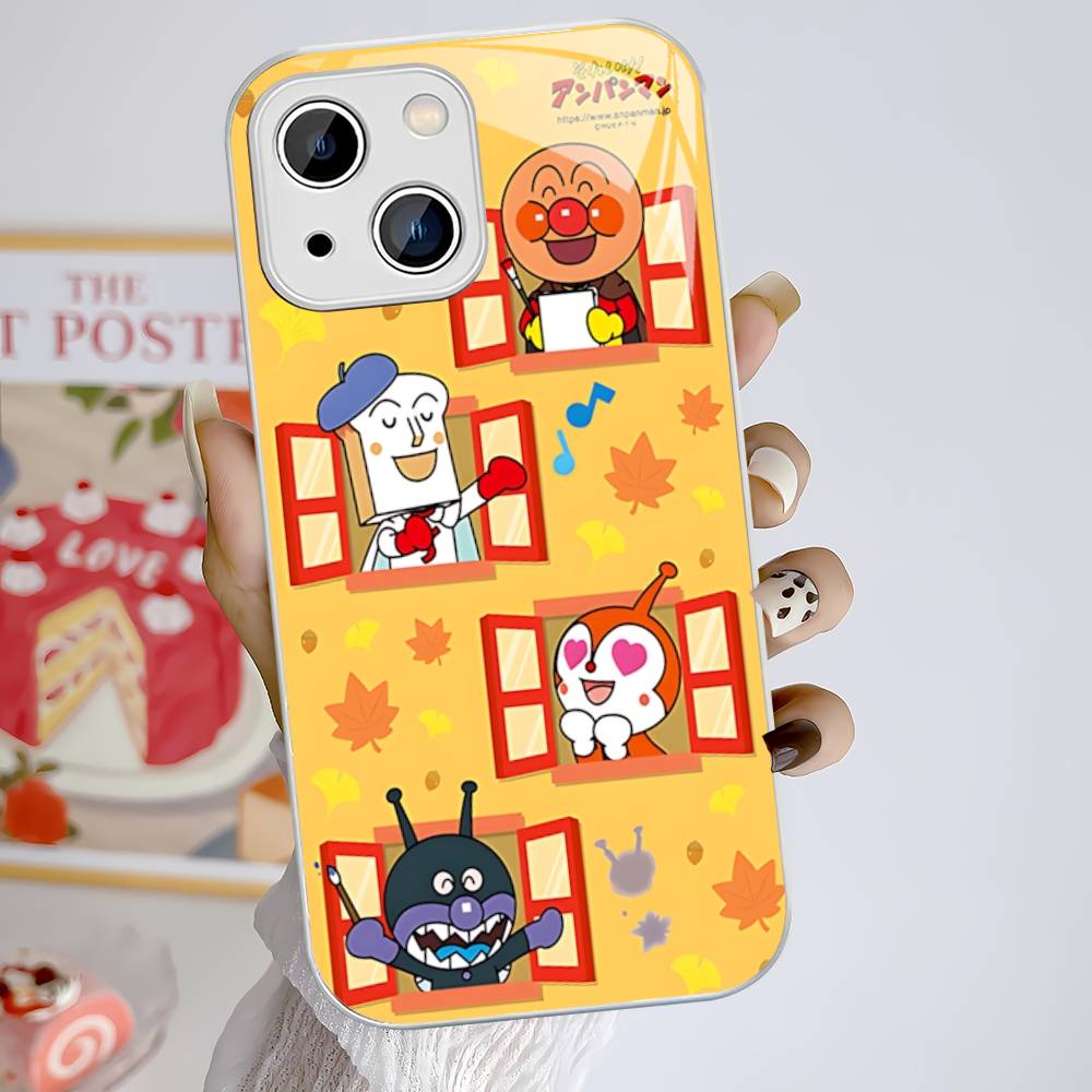 1pc Cartoon A-AnpanmanS Anime Tempered Glass For Iphone 14 13 12 11 Pro Mini XS MAX 14Plus X XS XR Cover