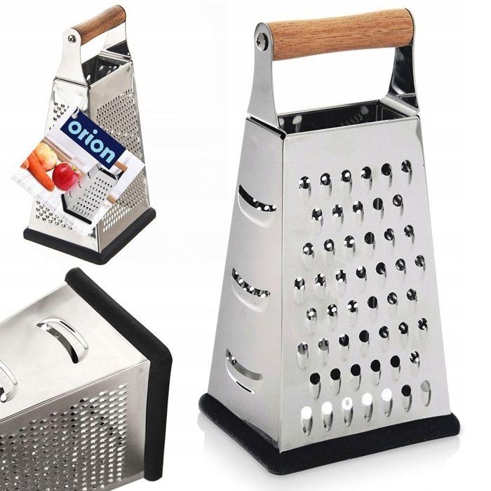 Râpe de cuisine - Orion - 22cm - Acier inoxydable - 4 lames - Antidérapante