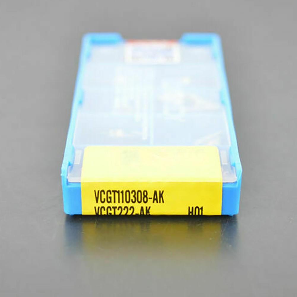 10pcs For Aluminum VCGT110308-AK H01 Silver Inserts Lathe Metalwork Tool Cutting