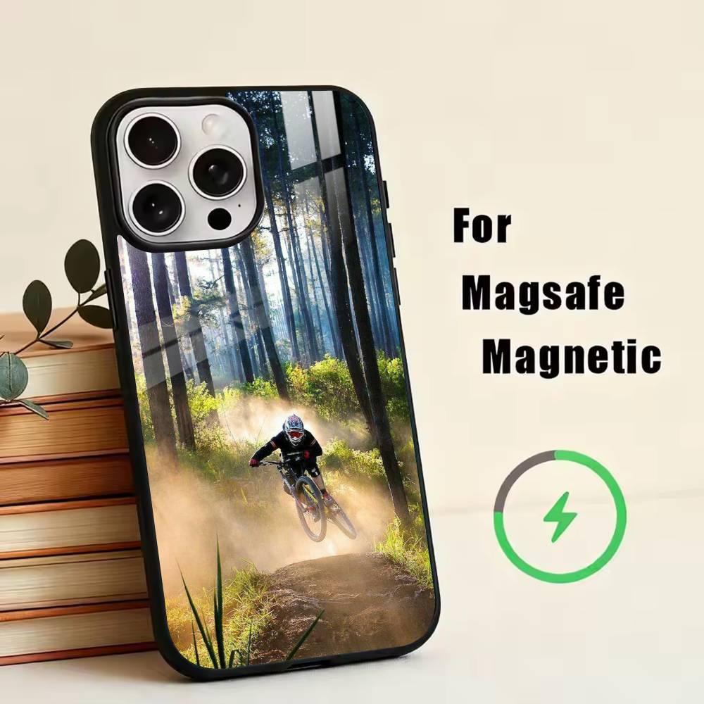 

D-Downhill MTB Phone Case For iPhone17,16,15,14,13,12,11 Plus,Pro Magnetic For Magsafe Wireless Charging iPhone17Air