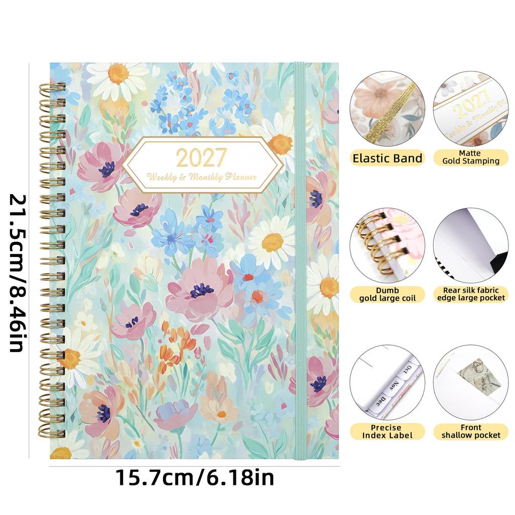 2027 A5 Custom English Spiral Weekly Planner Notebook