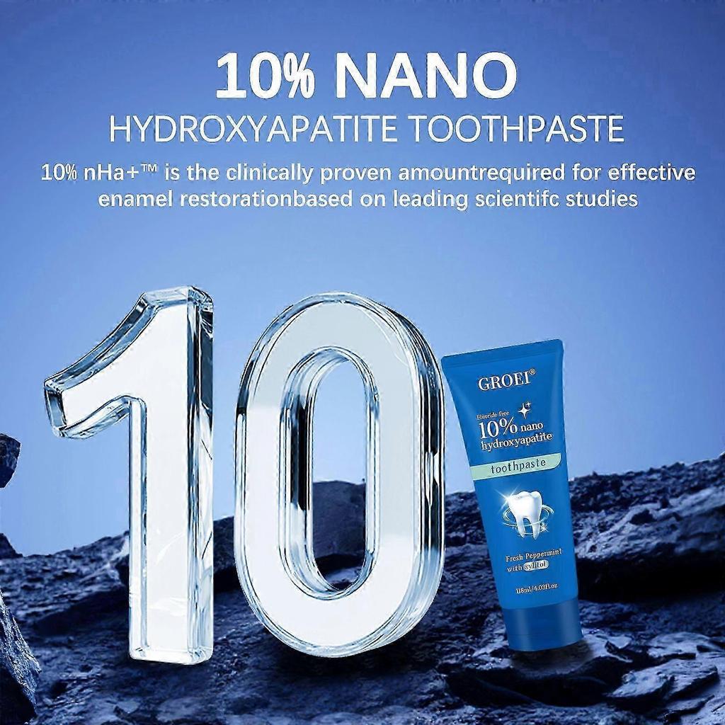 10% Nano-Hydroxylapatit Zahnpasta, Fluoridfreie Zahnpasta für empfindliche Zähne, Natürliche remineralisierende Aufhellungszahnpasta für Erwachsene