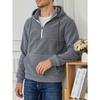 Men's Thickened Half Zip Hoodie, Stand Collar Long Sleeve Casual Sweatshirt for Autumn Winter