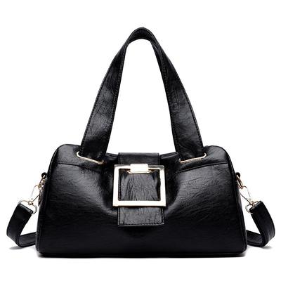 Bolsas femininas de couro PU de alta capacidade vintage cor sólida alça superior crossbody bolsas de ombro