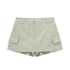 Kaslead Women's Fashion-Style Pocket Mid-Rise Pants Skirt