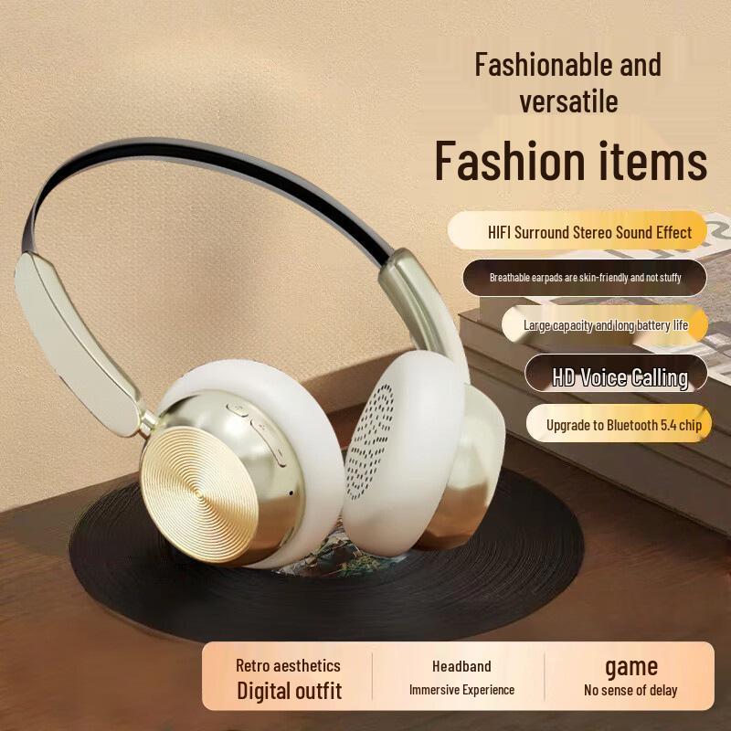 Bluetooth Retro Headband Headphones M20: Wireless, Noise-Cancelling, Universal Sports Headset for Students.