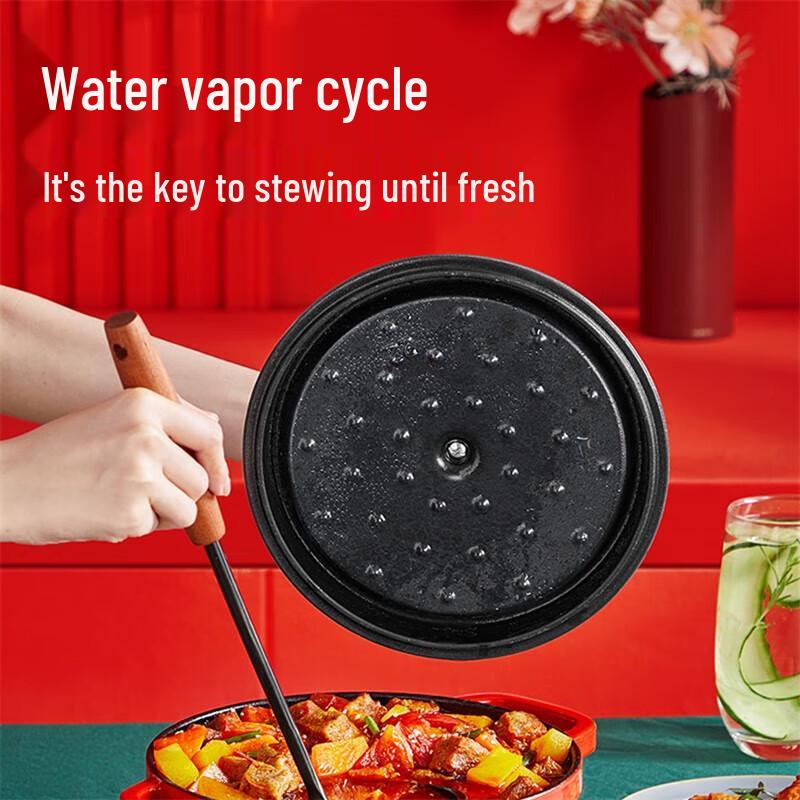 Chuidahuang 24cm Cast Iron Enamel Stew Pot