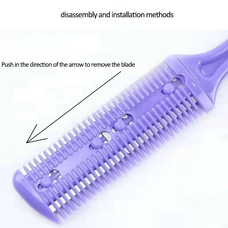 Hair Shaving Comb With Razor Blade Hair Brushes Hair Trimmer Cutting Thinning Haircut Tool Professional Barber Salon Hairs Knife