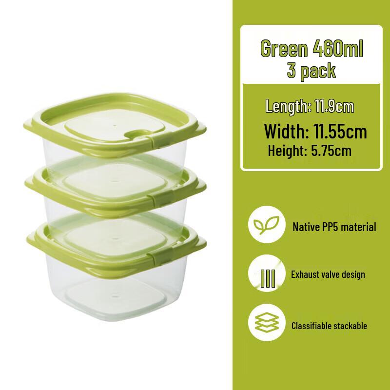 CHAHUA Food Grade Green Microwavable Storage Containers - 3 Pack