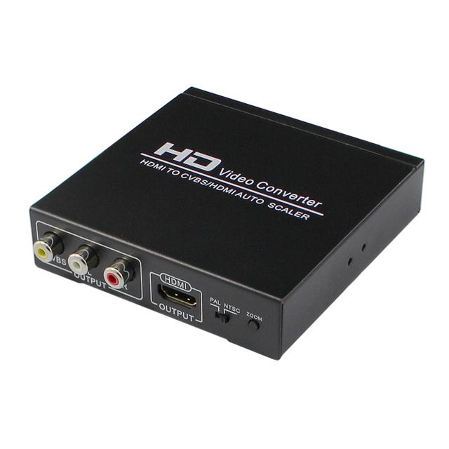 YUNZUO HDMI to AV Converter Adapter with L/R Channel Auto Scaler NTSC PAL 1080P 720P Switch Button Convertidor hdmi a Rca