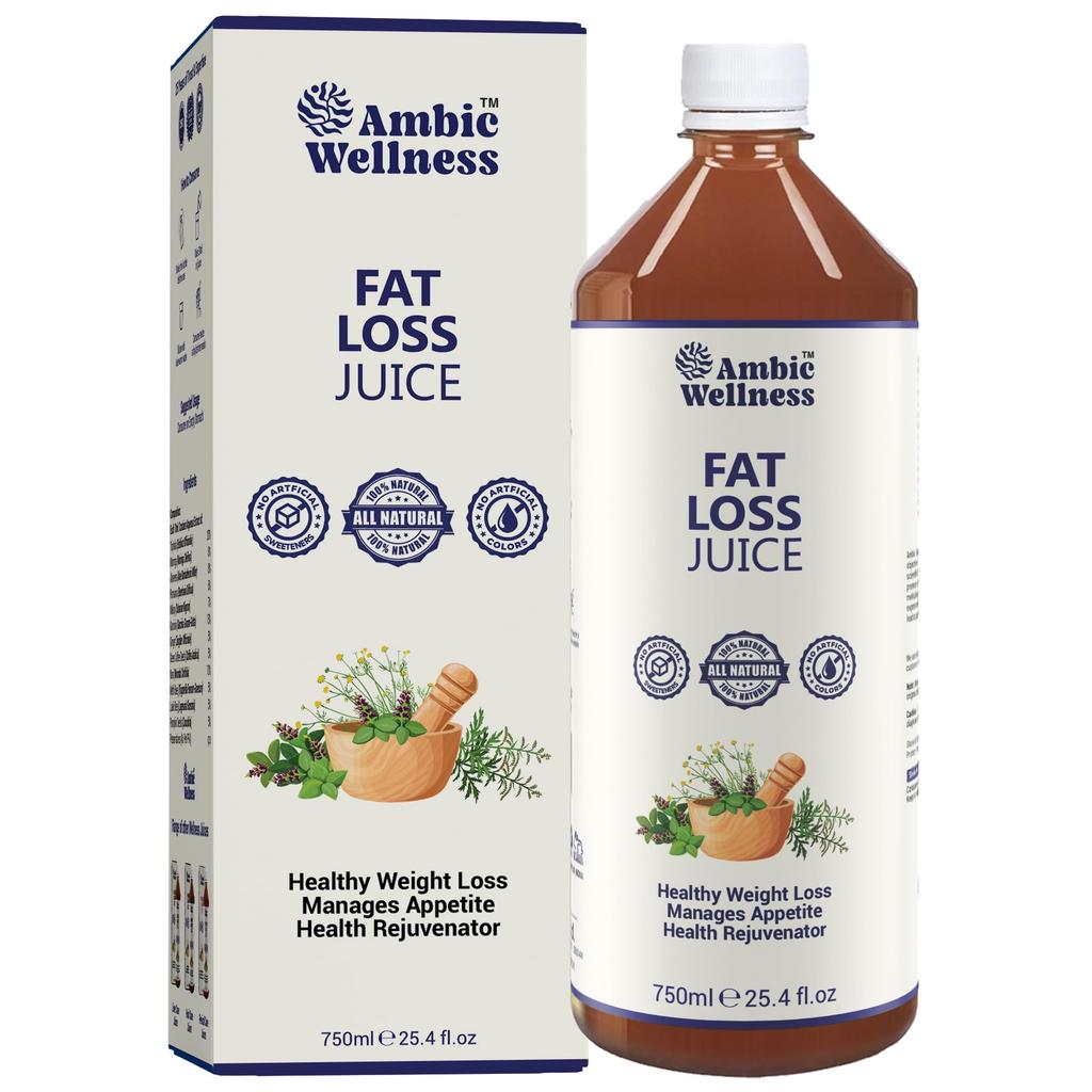 Ambic Wellness Fat Loss Juice for Weight Management - 750ML | Natural Noni Juice With Garcinia Cambogia, Triphala & Green Coffee Seeds