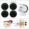 12V24V Universal 52MM 4 Gauge Kit with 2 Sensor Water Temperature + Oil Pressure + Fuel Level + Voltmeter For All Vehicle Marine