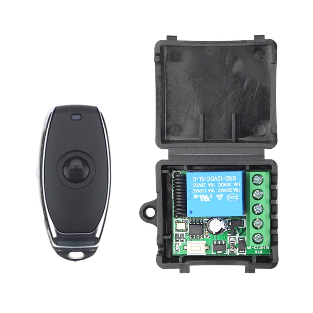433MHz Remote Control DC12V 10A Wireless Remote Switches 1CH Relays Module Receiver RF Transmitter