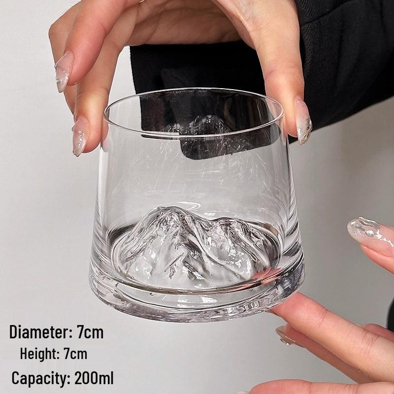 Ins Style Mt. Fuji Creative Pink Glass: Elegant Mountain Range Whiskey & Liquor Cup 101-200ml прозрачный