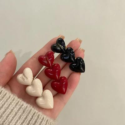 Sweet Cute Love Heart Bangs Side Clip Korean Fashion Lovely Women Girl Duckbill Clip Hairpin Simple Metal Hair Style Accessories