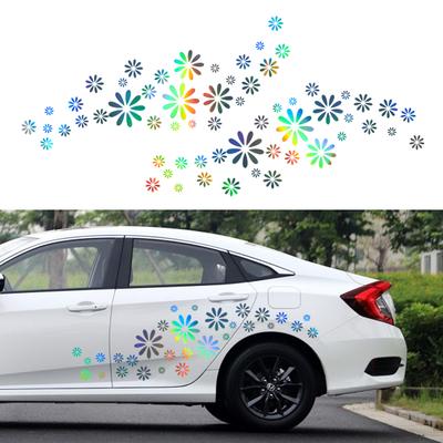 Blumen Autoseitenkarosserieaufkleber Grafikaufkleber Autohaube Motorhaubenabdeckung Türseitenaufkleber Vinyl PVC Außenstyling 2 STK