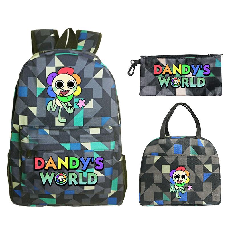 New Dandy's world game merchandise personalized printing primary and secondary school schoolbag three-piece set