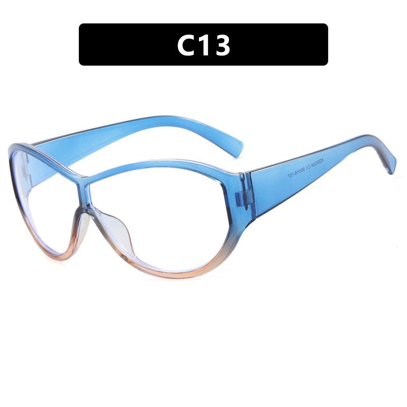 New Large Frame Frog Eyeglasses Fashionable Windproof Retro Slimming Sunscreen Korean Style Sunglasses for Men And Women