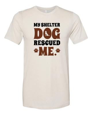 Unisex Adult Fit My Shelter Dog Rescued Me Brown Paws Short Sleeve T Shirt Mens Kids Womens Tops Tees Unisex