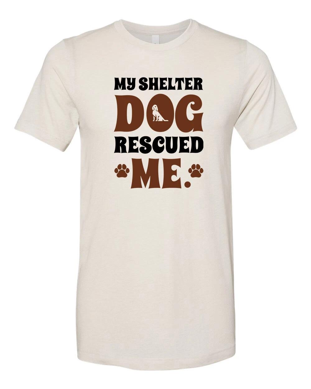 

Unisex Adult Fit My Shelter Dog Rescued Me Brown Paws Short Sleeve T-Shirt 4XL