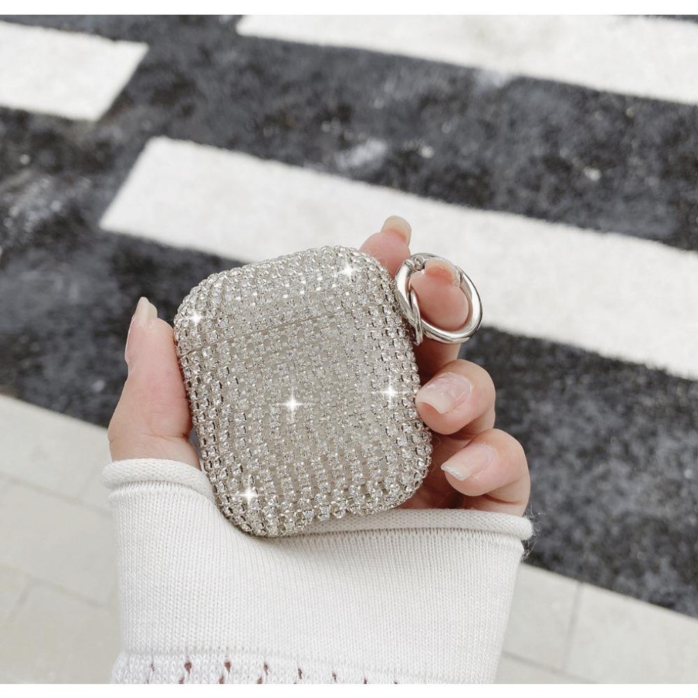 Diamond Studded Earphone Case, Water Diamond Earphone Case with Diamond Earphone Protective Cover, Apple Airpods Diamond Sticker Protective Case