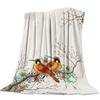 Flower Hummingbird Flannel Fleece Bed Blanket Bedspread Coverlet Bed Cover Soft Lightweight Warm Cozy Throw Blankets Queen Size