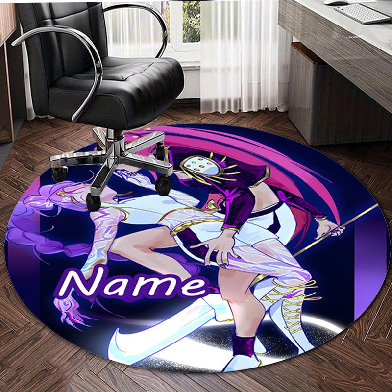 Personalized K-KPop Demon Hunters Round Chair Office Rug - Perfect for Mat, Office Chair & More - Ideal Gift for Birthdays and Holidays