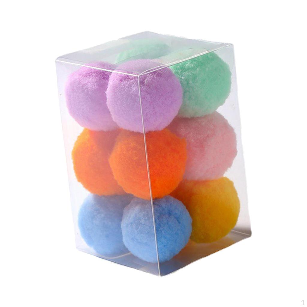 12 Stück Dehnbare Plüschbälle Katzenspielzeug Pompons Jagen Interaktives Kätzchen Spielzeug Weich