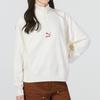 Puma Sudadera de Manga Larga con Cuello Alto y Media Cremallera Bordada para Mujer Tops Blanco Crudo 539911-93