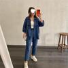 2024 Plus Size Women's Casual Crepe Loose Lapel Long Sleeve Shirt Set - European & American Style