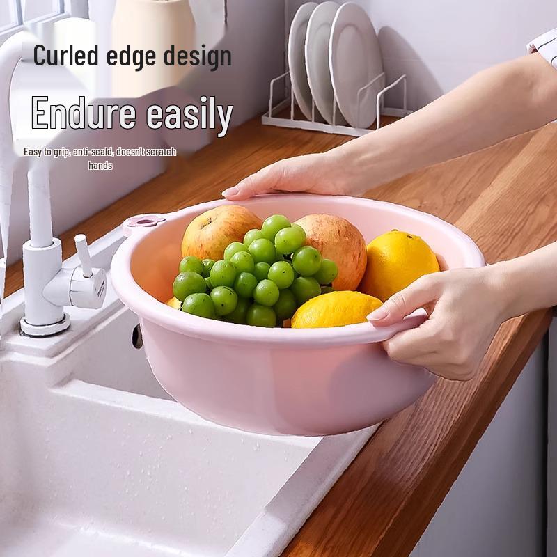 Durable Large Plastic Basin for Laundry, Washing Feet, Face, Vegetables - Ideal for Dorms & Homes