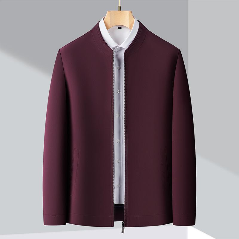 Stand-up Collar Jacket Men's Business Leisure Middle-aged and Elderly Dad Oversized Men's Jacket Jacket
