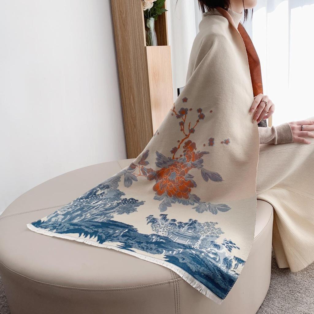 Liu Yifei Langer Schal Damen Winter Halswärmer - Hochwertiger Kaschmir-Imitat Strickschal