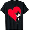 Cat Lover Valentine'S Day Men T-Shirt Funny Heart Graphic Tee