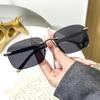 Fashion Square Frameless Sunglasses Outdoor Driving Cycling Goggles Eyewear Uv400 Protective Eyewear Rimless Sunglasses