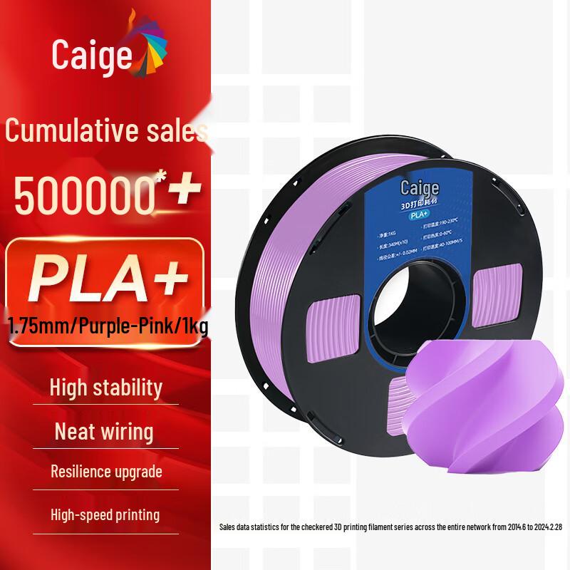 Caige 3D Printer PLA+ Filament 1.75mm CN plug (adapter included)