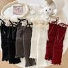 Autumn Winter Leg Warmers Woman Lolita Lace Bowknot Knitted Socks Girls Knee Warmers Long Stockings Warm Foot Cover Boot Socks