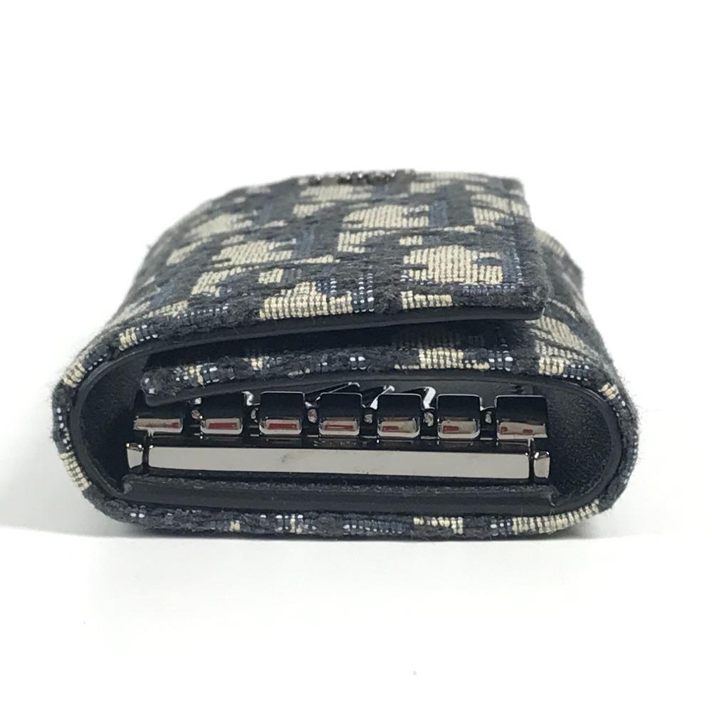 Dior Logo Oblique 6-reihig 6P Schlüssel Schlüsseletui Canvas / Leder Marineblau
