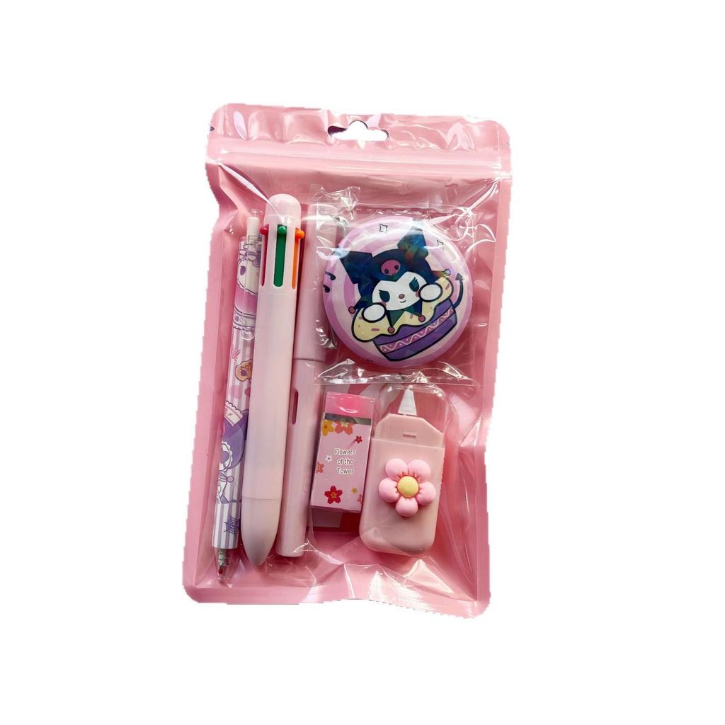 Kuromi 7-teiliges Schreibwaren-Set: Stifte, Korrekturroller & Bleistifte für Schüler