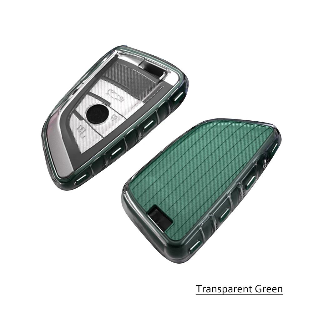 TPU Transparent Car Key Case Cover Holder Shell Fob Remote Key Protector Bag For BMW F20 G20 G30 X1 G05 X6 X7 Car Accessories