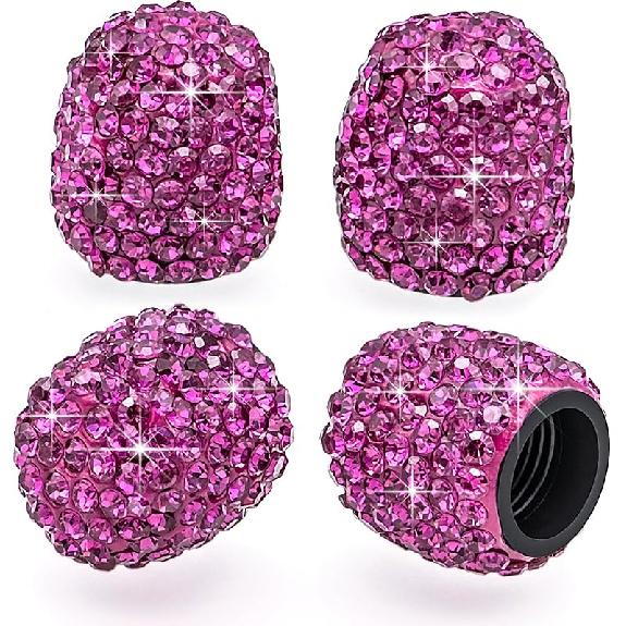 4PCS Bling Crystal Diamond Tire Stem Valve Caps, Dustproof Car Wheel Tire Valve Caps Universal Tire Valve Stem Covers for Cars, SUV, Trucks, Bikes,