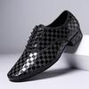 New Men's Checkered Modern Dance Casual Athletic Square Dance Latin Jive Dance Outdoor Soft Bottom Sneakermn