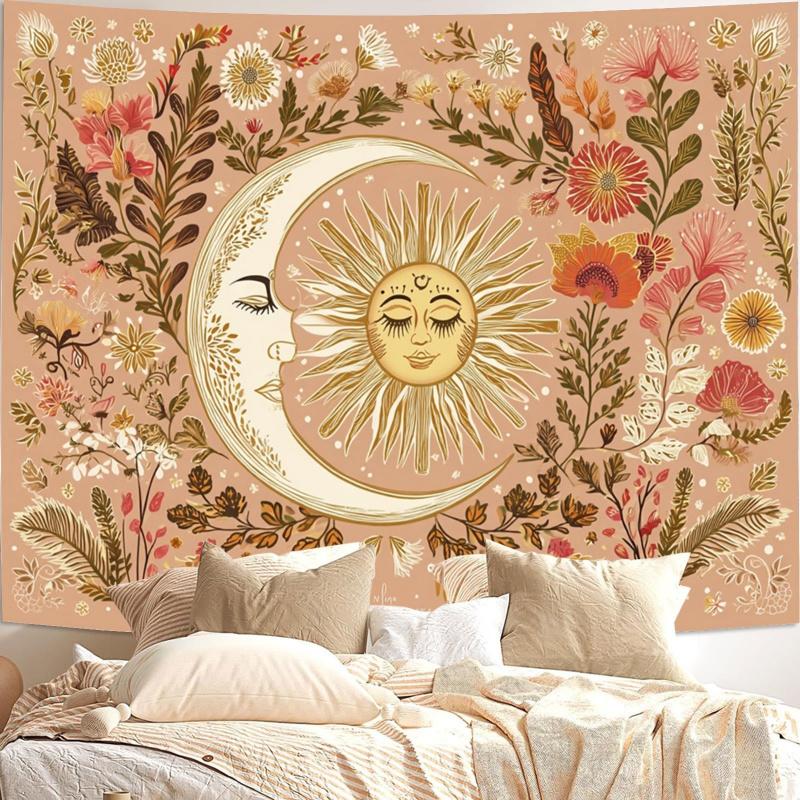 VIKAMA Vintage Böhmischer Stil Wandteppich Traumhaftes Reich Wandbehang Banner Geeignet zum Aufhängen in Schlafzimmern und Wohnzimmern